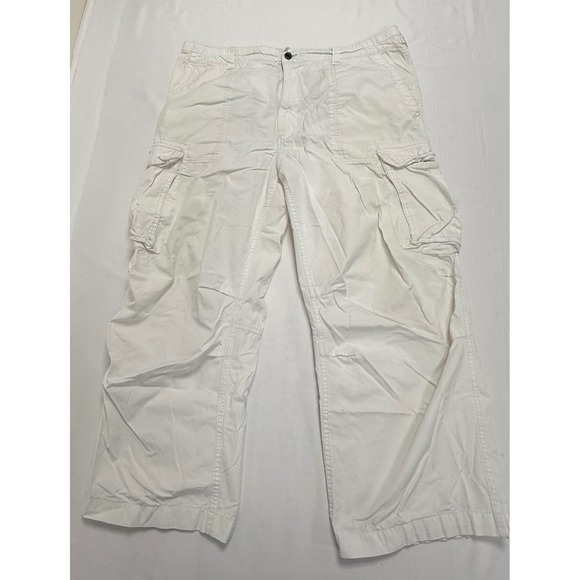 VTG Polo Jeans‎ Co Ralph Lauren RL Military Surplus Mens 40x32 White Cargo Pants